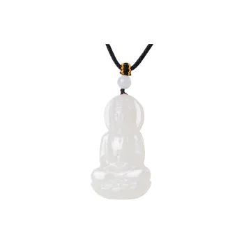 Survival Necklaces White Jade/Pale Greenish White Jade Men's