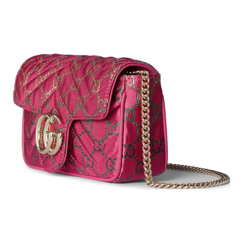 GUCCI GG Marmont Canvas Shoulder Bag Extra Mini Women's Pink-1