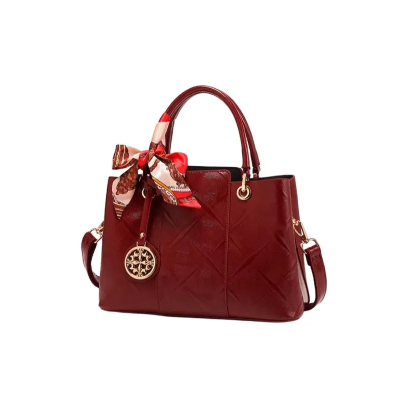 PAYOT Microfiber Synthetic Leather Handbag, One Shoulder Crossbody Bag Regular Women's Burgundy-1
