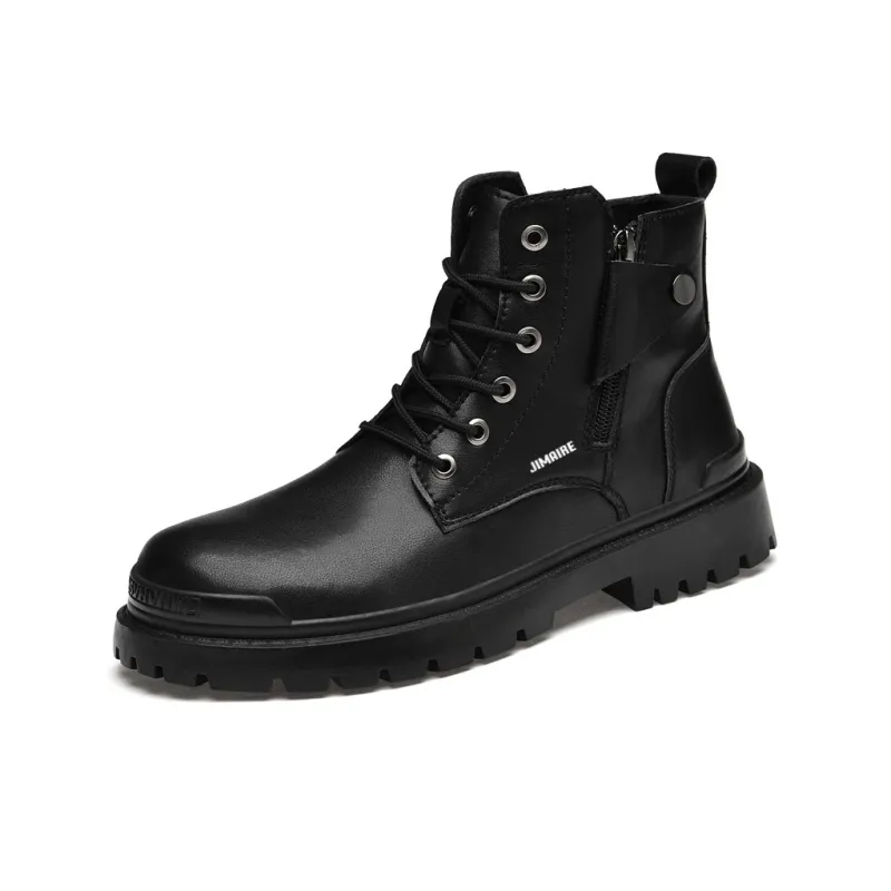 King Jinmai Ankle Length Martin Boot Men's Black-1