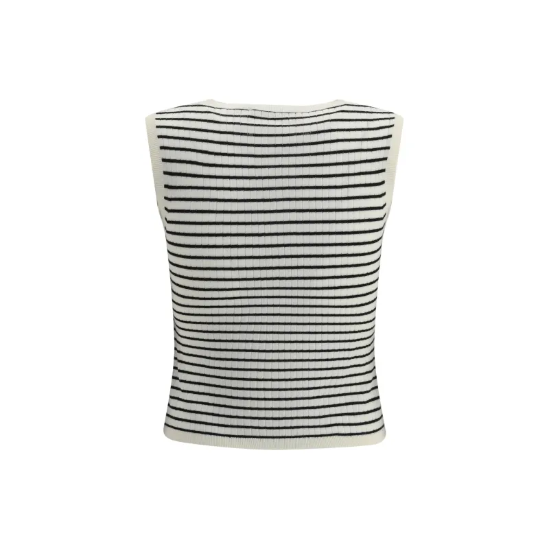 MaxMara Studio Valeria Striped Crewneck Vest-1