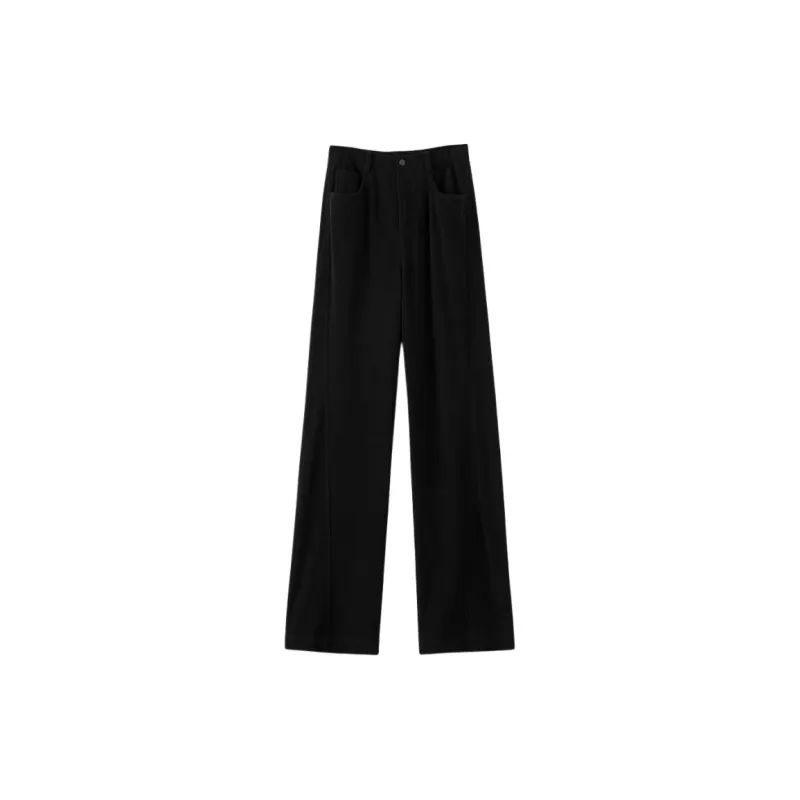 Late White Casual Pants Women's Dark Blue-6