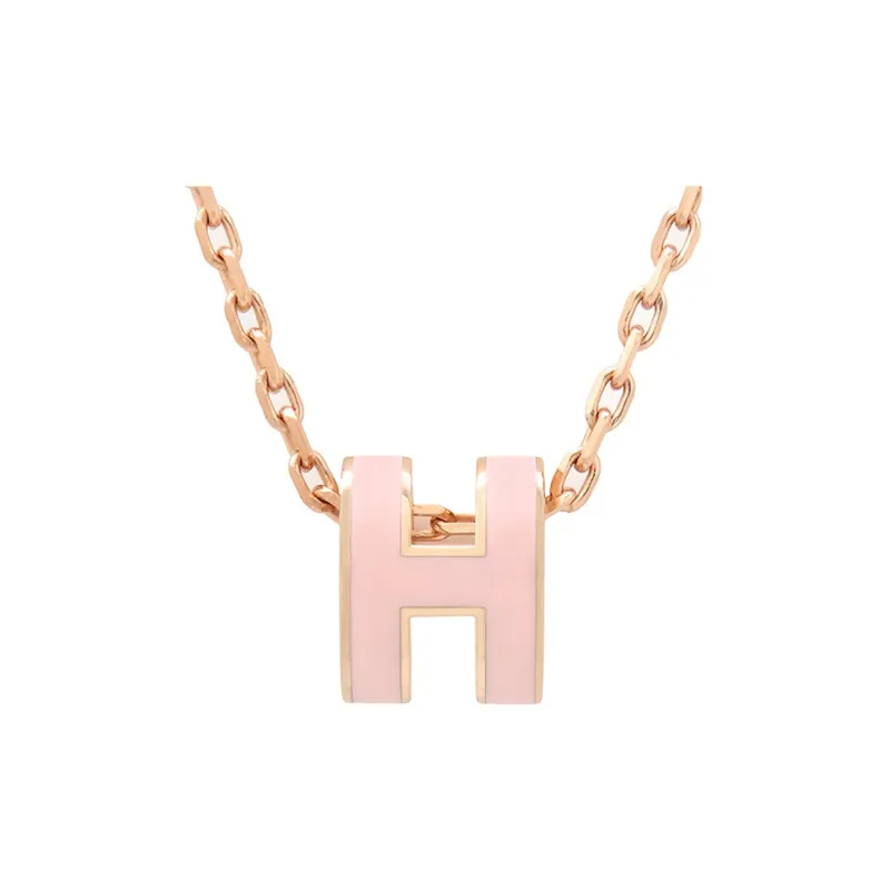 HERMES GP Lacquer Necklaces Women's Pink-1