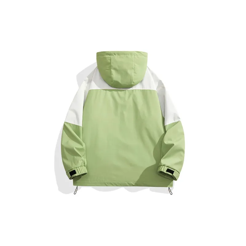 Yalu Water Resistant Windproof UV Protection Windbreaker Jacket Unisex Coffee-3