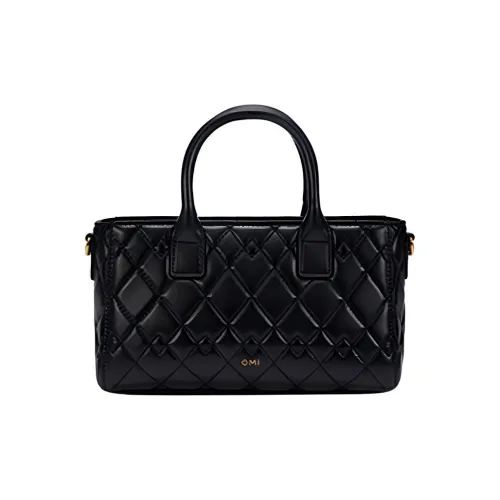 OMI Polyurethane, Synthetic Leather Handbag Regular Women's Black/Silver/White