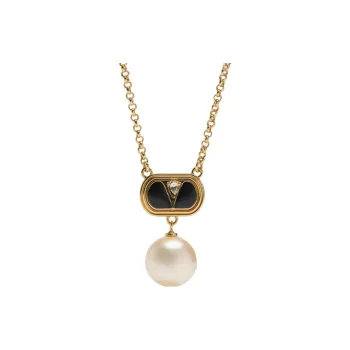 Valentino Ovalette VLogo Signature Necklace