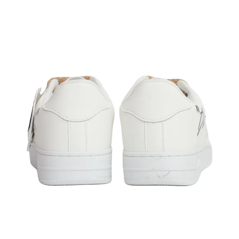 PAIN OR PLEASURE Low Top Kids' Skateboarding Shoes White Black Teenagers-3
