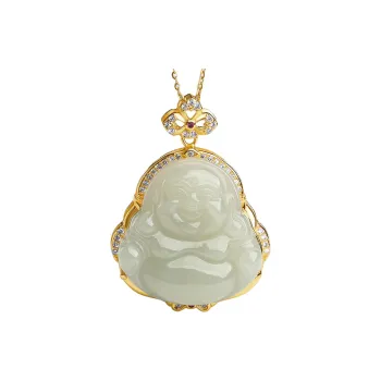 Oriental Jade Necklaces Pale Greenish White Jade Women's