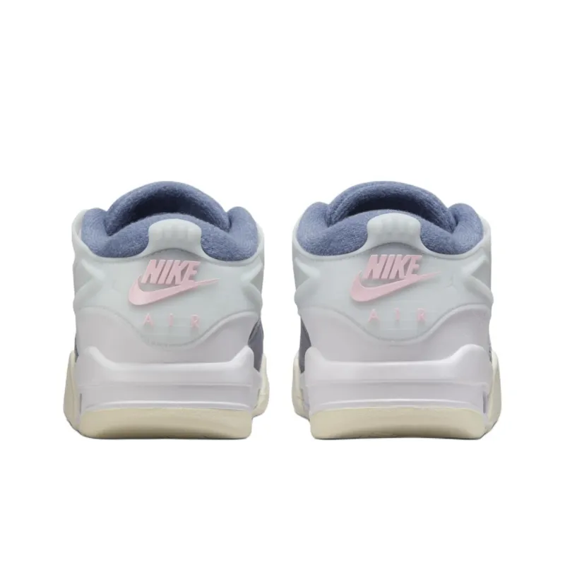 Jordan Air Jordan 4 Abrasion Resistant Low Top Children's Basketball Shoes White Blue Gray Unisex-2