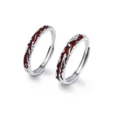 "Intense" Irregular Flame Ring 1 Pair