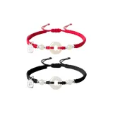 S925 Silver-Good Luck Knot Bracelet (Black+Red)