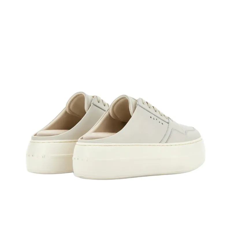 HOGAN Skyscraper Closed Toe Slippers 6.5cm Women's Gray White-3