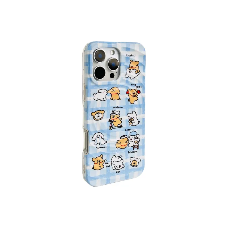 Wei Xin Acrylic Material Couple Dog Magnetic Stand Phone Cases Compatible With IPhone 16/15 Pro Max/Apple 13/14 Pro/Max-5