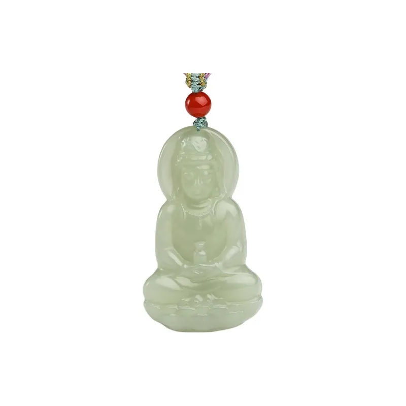 Oriental Jade Hetian Jade Necklaces Pale Greenish White Jade Unisex-0