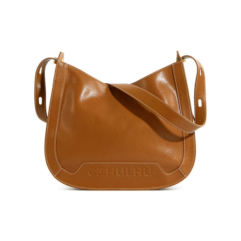 Cthulhu Cow Leather Vintage Patchwork Tote Bag Shoulder Bag Large Size Women's Brown-5