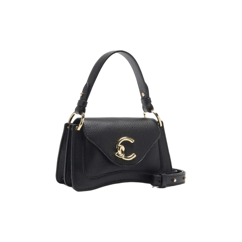 COCCINELLE Grain Cow Leather One Shoulder Handbag Mini Women's Black-1