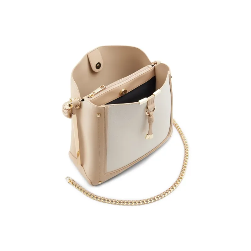 ALDO Artificial Leather Bucket Bag, Shoulder Bag Medium Size Women's Bone-2
