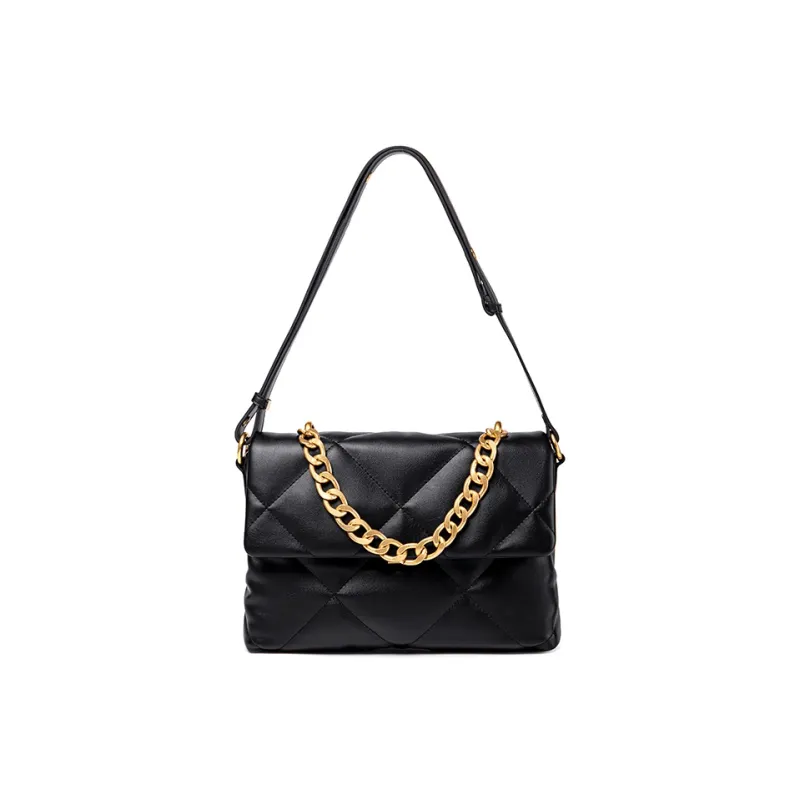Vigno Synthetic Leather One Shoulder Crossbody Small Square Bag Regular Women's Black-1