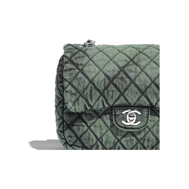 CHANEL Denim Trim Mini Square Flap Bag, Crossbody Bag Women's Jasper-4