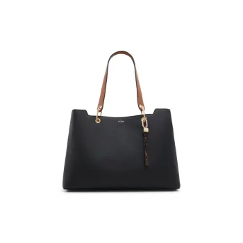 ALDO Artificial Leather Tote Bag, Shoulder Bag Medium Size Women's Black/Mixed Color