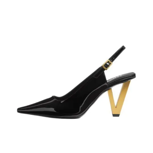 VERSACE V2025 Irregular Heel High Heels 8.5cm Women's Black