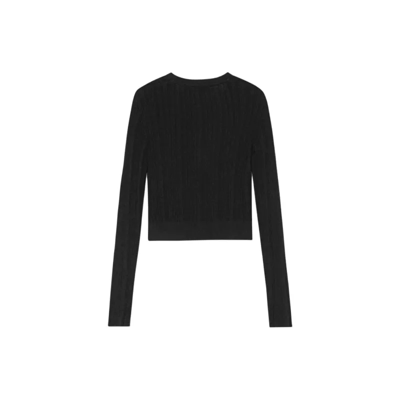GANNI Ribbed Tie fastening Cardigan-1