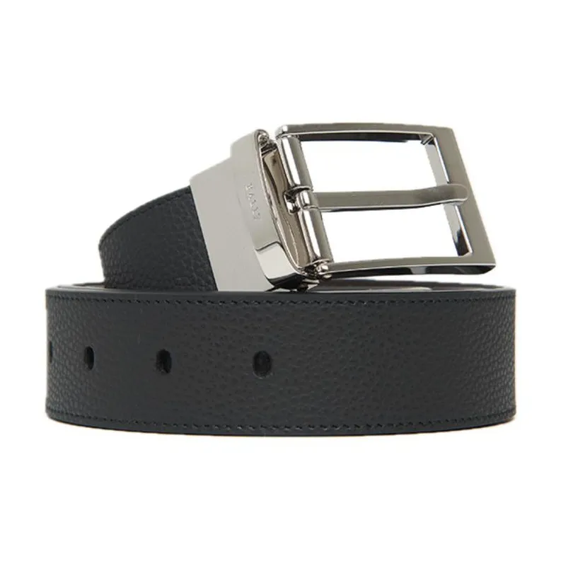 BALLY Cow Leather Leather Belts Men's Black Width 3.5CM-2