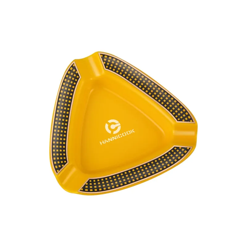HANNICOOK Ceramic Ashtrays Black/Yellow-5
