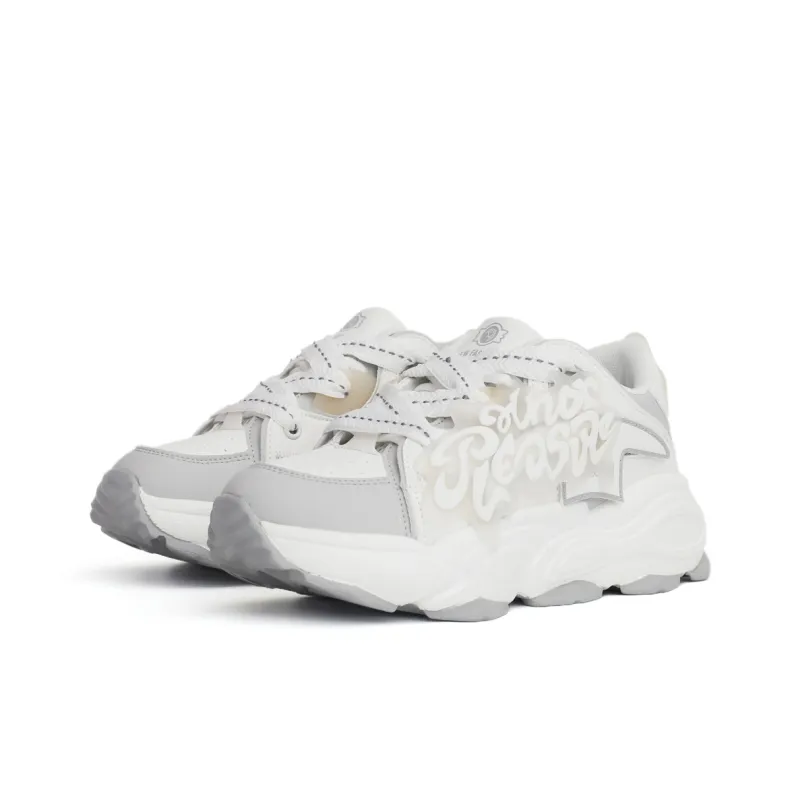 PAIN OR PLEASURE Kids' Skateboarding Shoes White Gray Teenagers-4