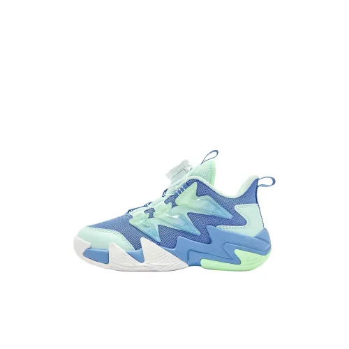 QIAODAN Anti Slip Wear Resistant Low Top Children's Basketball Shoes Blue Children Aged 3 7 Years Old