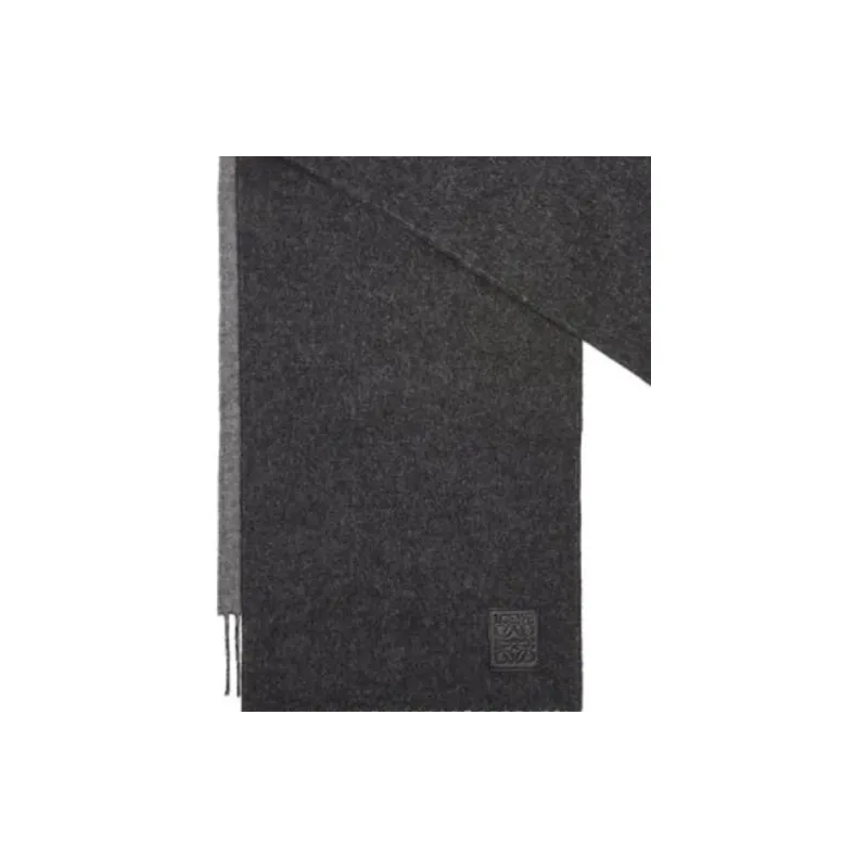LOEWE Wool Knit Scarves Women's Black/Gray-2