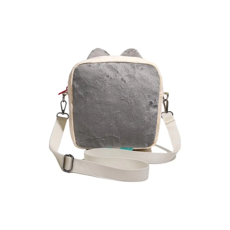 NX DOUGHNUT Faux Plush Shoulder Bag Women's Gray-3