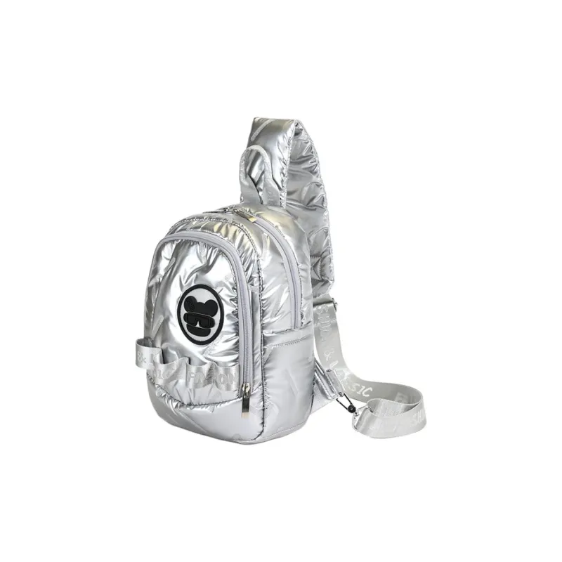 SUN ERATH&U Polyester Sling Bag Regular Unisex Silver Black-8