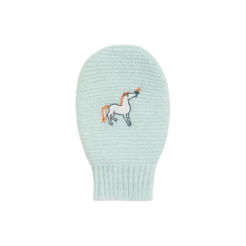 HERMES Cashmere Knit Gloves Kids' Green-1