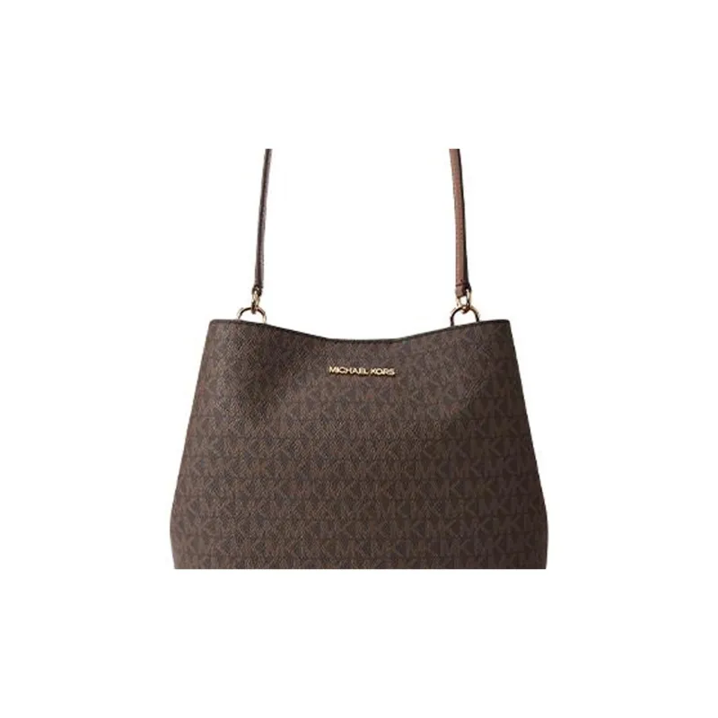 MICHAEL KORS Artificial Leather Bucket Bag Handbag Shoulder Bag Medium Size Women's Brown & Acorn Brown-2