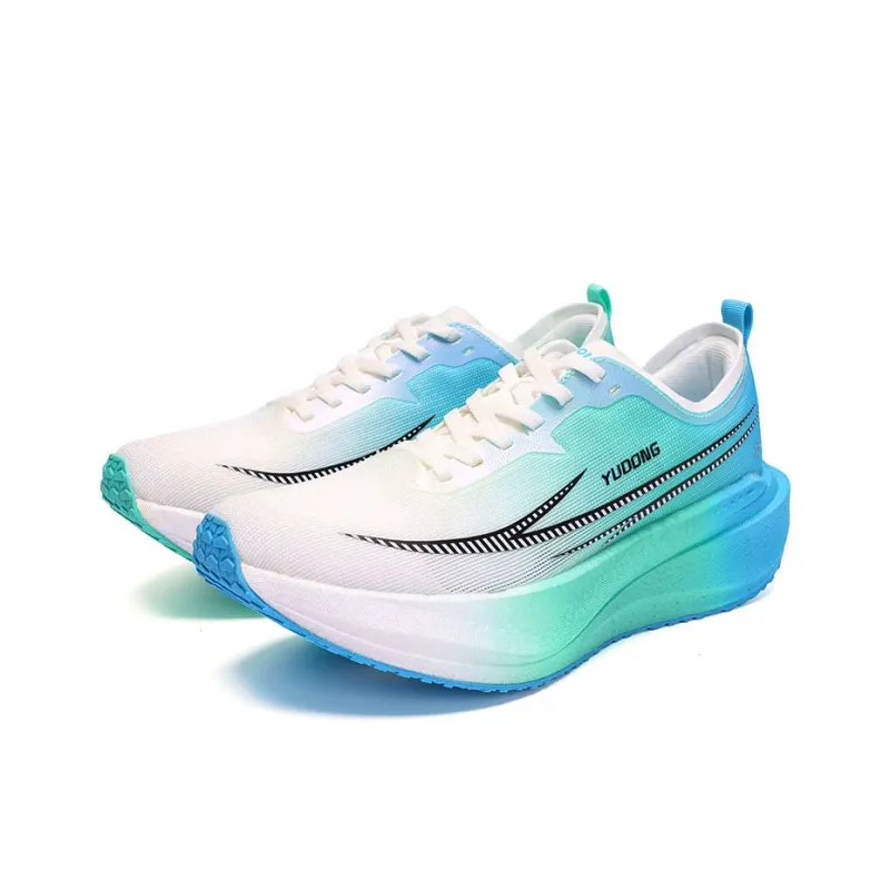 YUDONG Cushioning Anti-Slip Wear-Resistant Breathable Lightweight Rebound Low-Top Running Shoes Men's Peacock Blue-1