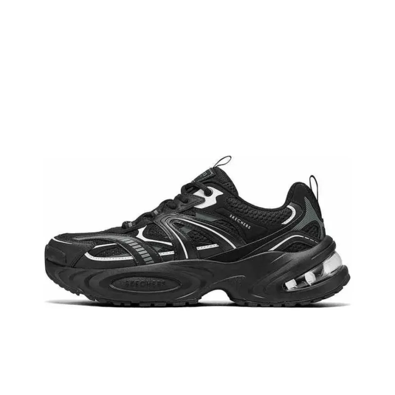 Skechers Lifestyle Cushioning Wear Resistant Low Top Chunky Sneakers Men's Black-0