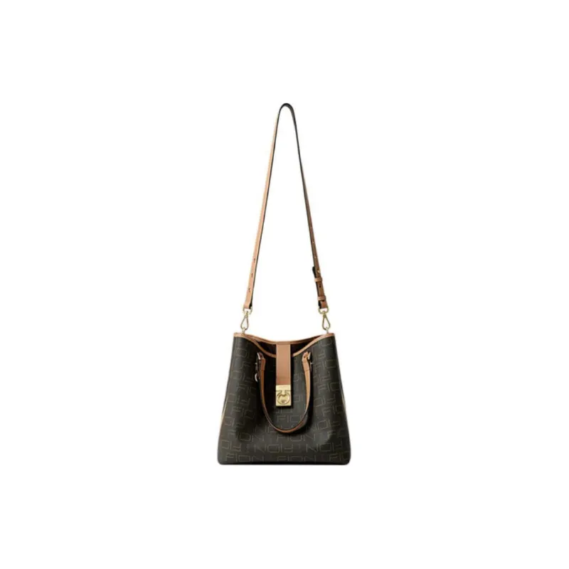 FION Canvas Canvas Bag Handbags Women's Brown Camel-3