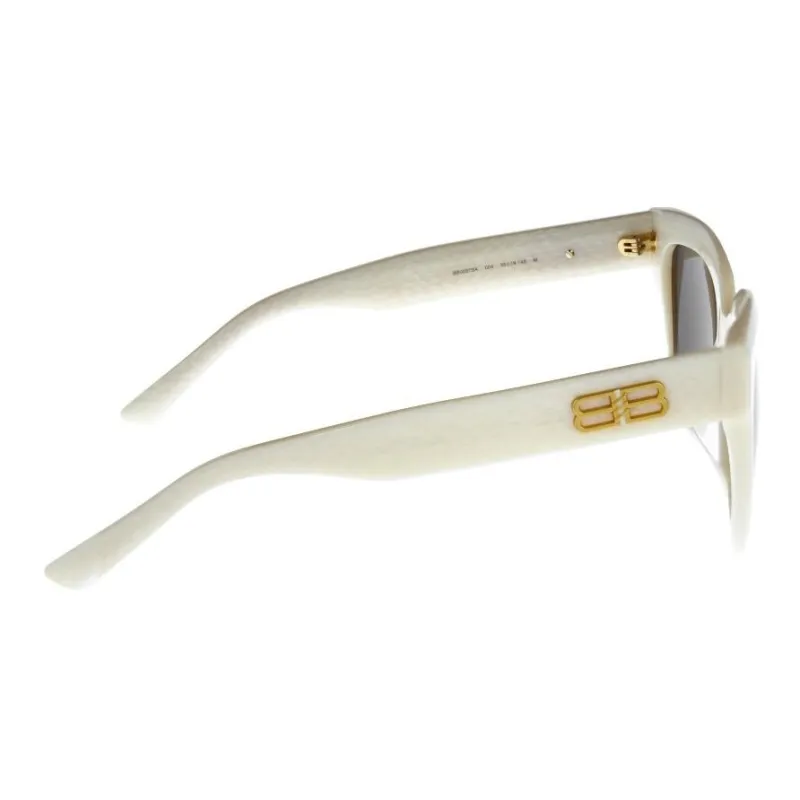 Balenciaga Acetate Irregular Shape Sunglasses Women's White-3