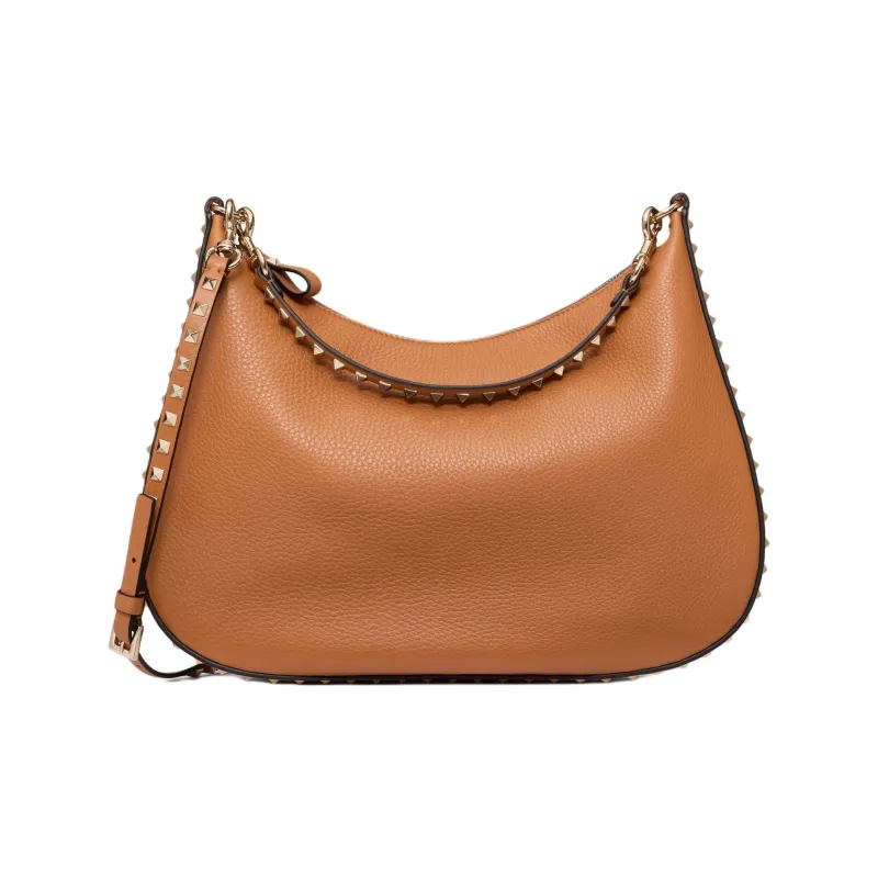 Valentino GARAVANI Calfskin Shoulder Bag Trumpets Women's Almond-0