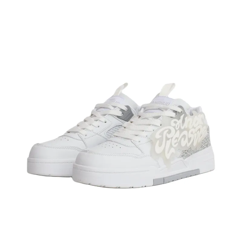PAIN OR PLEASURE Kids' Skateboarding Shoes White Gray Teenagers-4