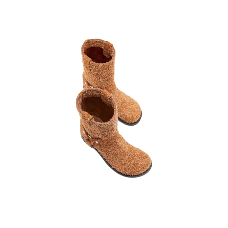 LOEWE Campo Ankle Boots 3cm Men's Tan-3