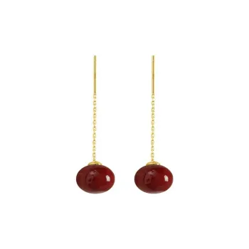 Vegetarian S925 Silver Stud Drop Earrings Women's