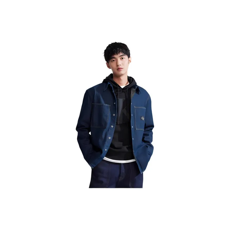 Calvin Klein Shirts Men Denim Dark Blue 1AP-1