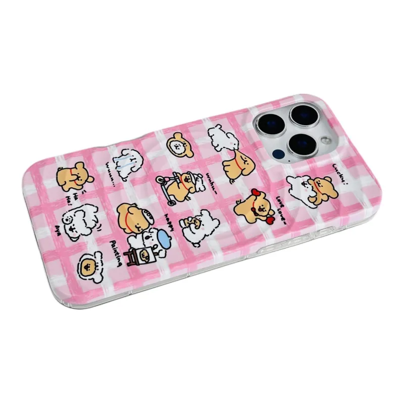 Wei Xin Acrylic Material Couple Dog Magnetic Stand Phone Cases Compatible With IPhone 16/15 Pro Max/Apple 13/14 Pro/Max-15