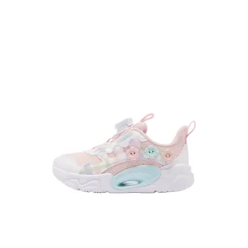 QIAODAN Anti Slip Wear Resistant Low Top Kids Lifestyle Shoes Jordan White/Cloud Pink Children Aged 3 7 Years Old