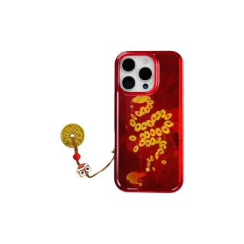 Wei Xin Acrylic Material Money Snake Red Green Phone Cases Compatible With IPhone 16/15 Pro Max/Apple 13/14 Pro/Max