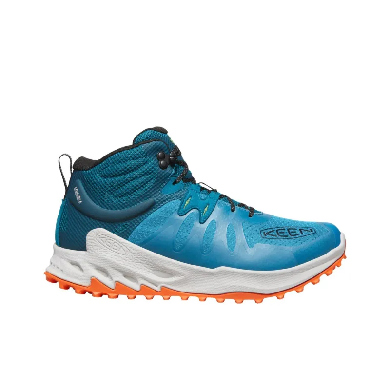 KEEN Zionic Slip Resistant, Abrasion Resistant, Waterproof Mid Top Hiking Shoes Men's Blue White-1