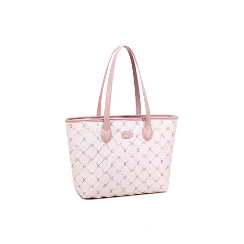Vigno Synthetic Leather One Shoulder Bag Tote Shopping Bag Regular Women's Pink/Blue-2