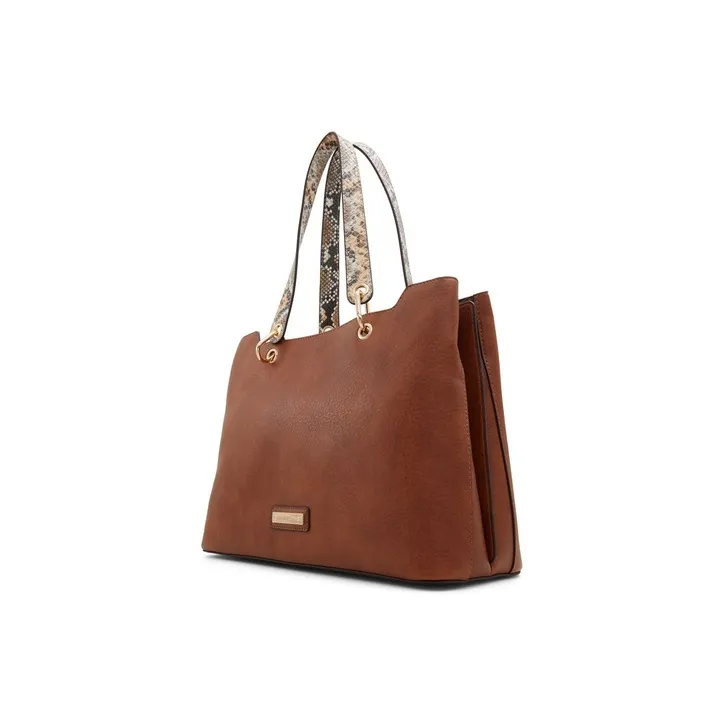 ALDO Artificial Leather Tote Bag, Shoulder Bag Medium Size Women's Black/Mixed Color-1